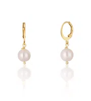 JwL Luxury Pearls Krásné pozlacené náušnice s pravými bílými perlami JL0678