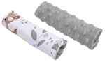 Medi Partners Stroller belt protectors (2 pcs.) cotton + minky – Jelonki + gray Minky