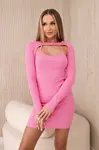 Fitted dress - ribbed light pink