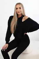 3-piece set sweatshirt + top + leggings black