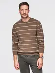 Ombre Men's casual sweater with horizontal stripes - brown