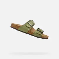 Light green women's slippers Geox Brionia R - Women's