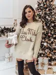 Sweter damski one size MIU MIU z napsiem beżowy Dstreet