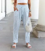 UR/CEO Blue floral wide pants Ippocrate