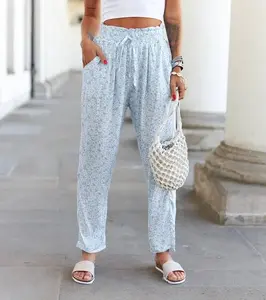 UR/CEO Blue floral wide pants Ippocrate