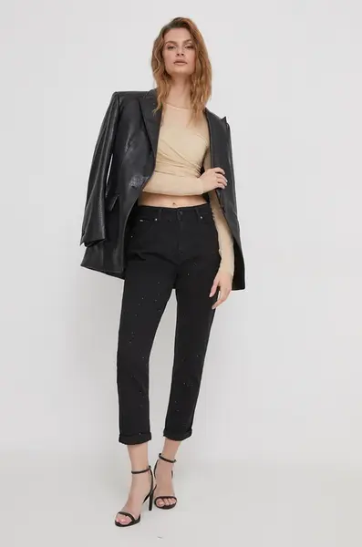 Rifle Pepe Jeans TAPERED JEANS HW SPARKLE