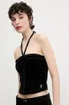 Zamatový top Juicy Couture HALTER RUCHE