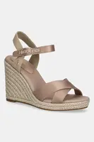 Sandále Tommy Hilfiger SATIN HIGH WEDGE ESPADRILLE
