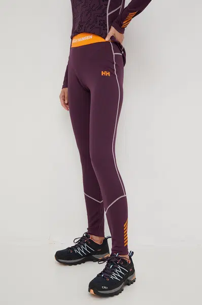 Legíny Helly Hansen dámske, fialová farba, jednofarebné