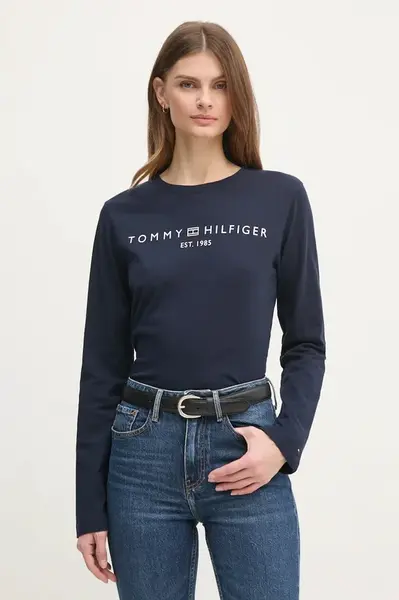 Bavlnené tričko s dlhým rukávom Tommy Hilfiger