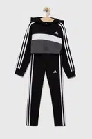Detská tepláková súprava adidas čierna farba