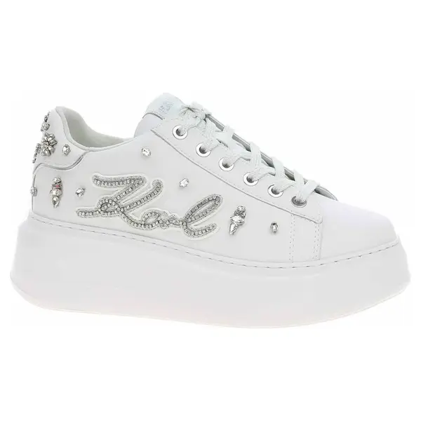 Dámská obuv Karl Lagerfeld KL63525 01S White Lthr w-Silver 38