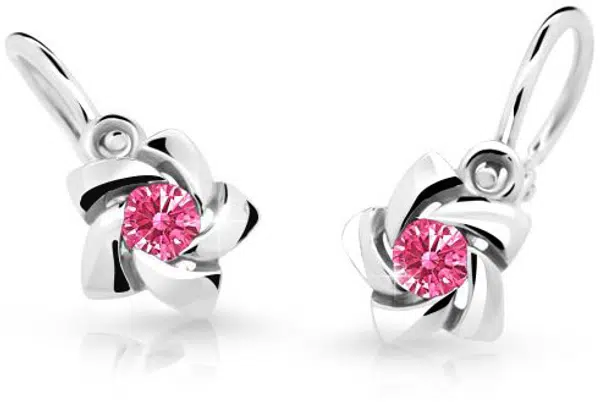 Cutie Jewellery Dětské náušnice s designem růžiček C2201-10-X-2 fuchsiová