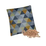 Nahrievací vankúšik - čerešňové kôstky ako obklad, Trojúhelníky - šedožluté