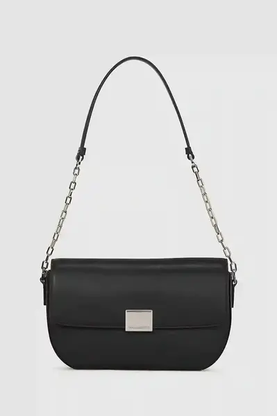 Kožená kabelka Karl Lagerfeld K/FOREVER černá barva, A4W30262