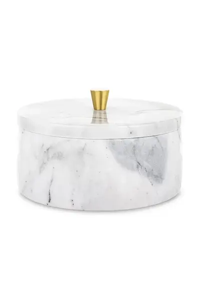 Nádoba s víkem 8 x 12,5 x 12,5 cm bílá barva