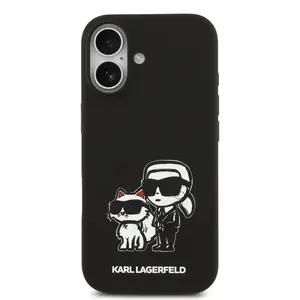 Zadní kryt Karl Lagerfeld Liquid Silicone K&CH Sketch MagSafe pro Apple iPhone 17, černá