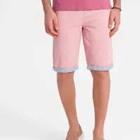 Ombre Men's chinos shorts with contrasting turn-up