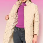 Z6722 DEWBERRY WOMEN'S TOPPER-PLAIN BEIGE