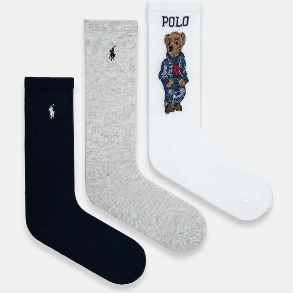 Ponožky Polo Ralph Lauren 3-pack dámské, tmavomodrá barva, 455882850