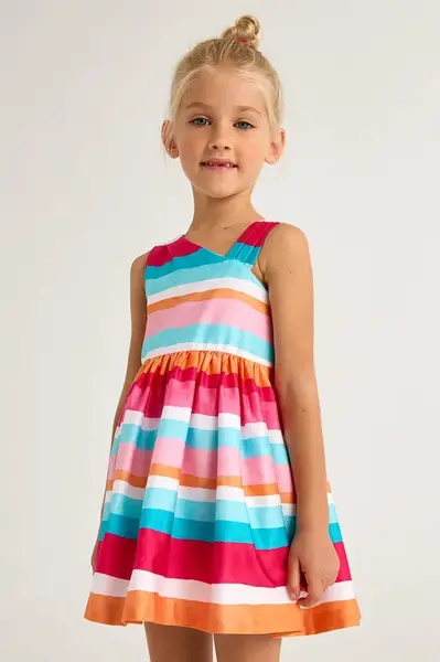 Dětské bavlněné šaty Mayoral růžová barva, mini, 3920