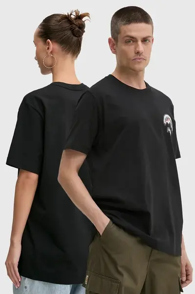 Bavlněné tričko Sprayground černá barva, s potiskem, SP679