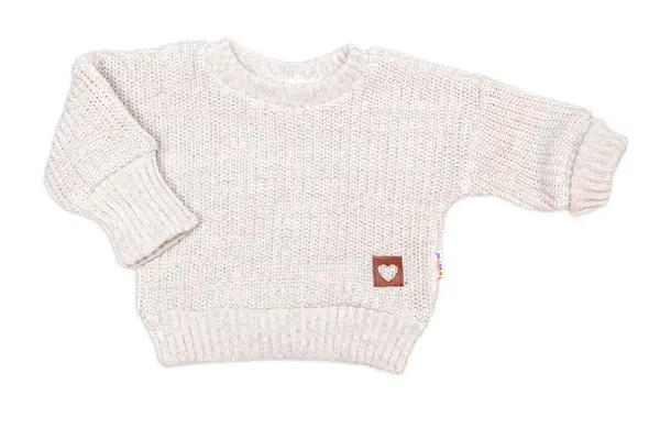 Baby Nellys Rostoucí oversize pletený svetřík,béžový,92/98