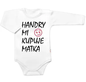 Baby Nellys Body dlouhý rukáv Handry mi kupuje matka,  bílé vel.  68