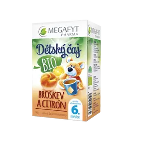 Megafyt Dětský BIO ovocný čaj s příchutí broskev a citrón 20x2 g