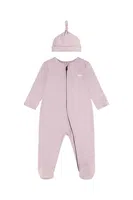 Dětský bavlněný overal Levi's LVN FOOTED COVERALL & HAT SET