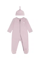 Dětský bavlněný overal Levi's LVN FOOTED COVERALL & HAT SET