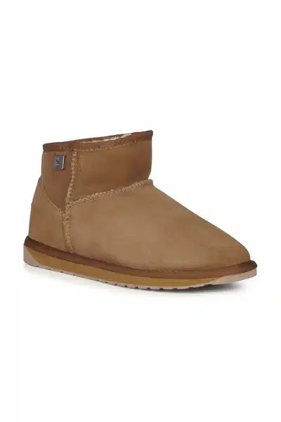 Semišové sněhule Emu Australia Platinum Slim Darling hnědá barva, WP11875.CHES
