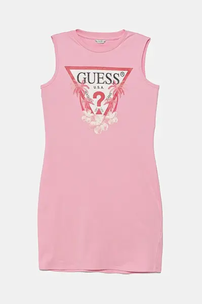 Dětské bavlněné šaty Guess