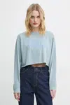 Bavlněné tričko s dlouhým rukávem Levi's modrá barva, A9418