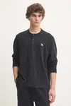 Bavlněné tričko s dlouhým rukávem Abercrombie & Fitch černá barva, KI124-4534