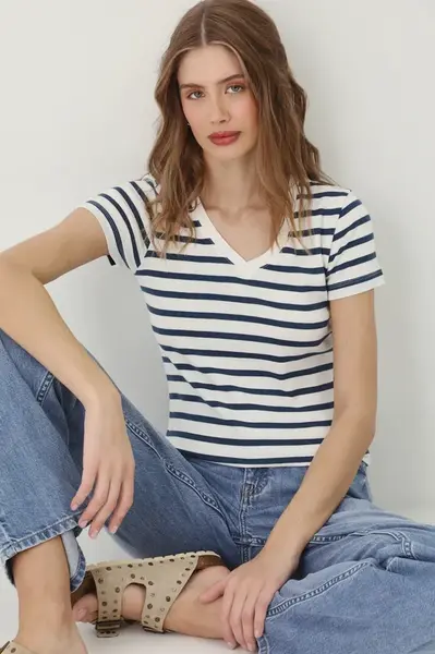 Bavlněné tričko Medicine dámské, bílá barva