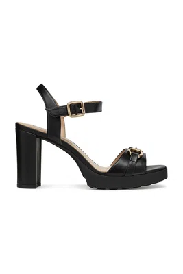 Kožené sandály Geox D WALK PLEASURE 85S černá barva, D55B6A 000TU C9999