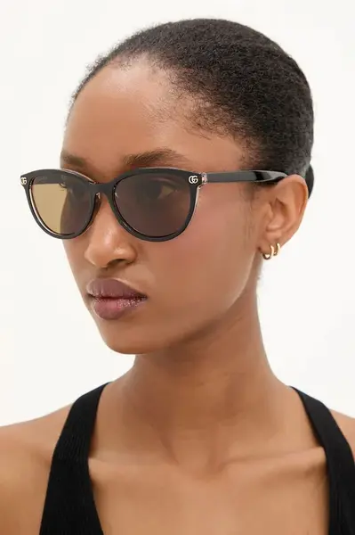 Sluneční brýle Gucci dámské, černá barva, GG1818SK