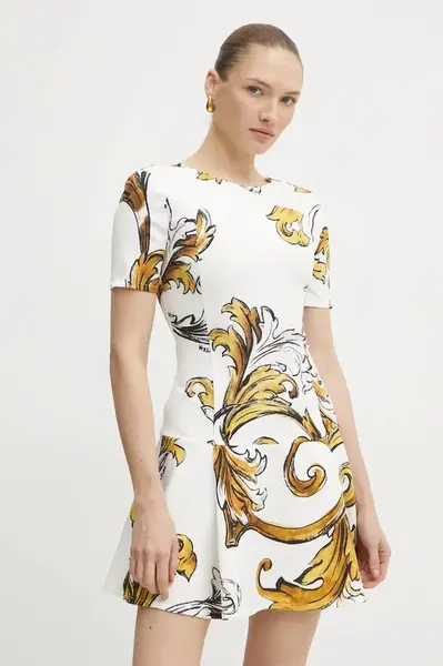 Šaty Versace Jeans Couture bílá barva, mini, 78HAO908 NS636