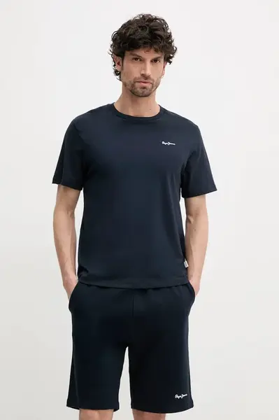 Bavlněné tričko Pepe Jeans BACK CLAG tmavomodrá barva, s aplikací, PM509921