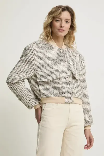 Bomber bunda Answear.LAB béžová barva, přechodná