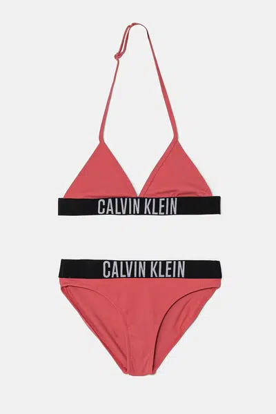 Dvoudílné dětské plavky Calvin Klein Jeans růžová barva, KY0KY00090