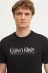 Bavlněné tričko Calvin Klein černá barva, s potiskem, K10K114149