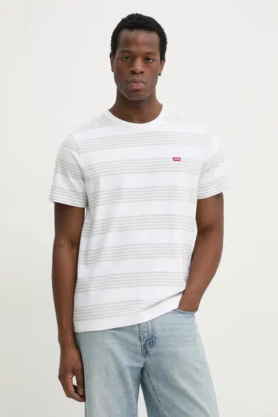 Bavlněné tričko Levi's bílá barva