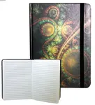 Zápisník s gumičkou 178x126 mm zelenooranžový ornament F