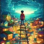 Dřevěné puzzle Magické město A3