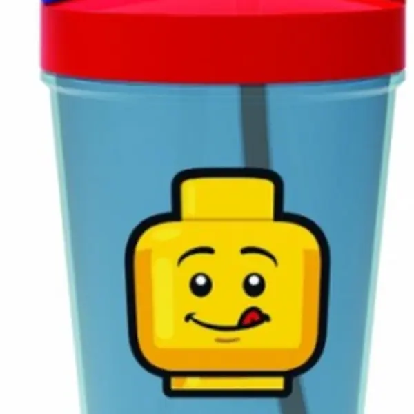 LEGO ICONIC Classic kelímek s brčkem - červená/modrá