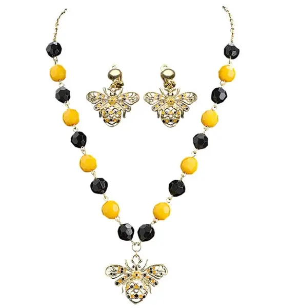 Set bižutéria Včielka naušnice+náhrdelník