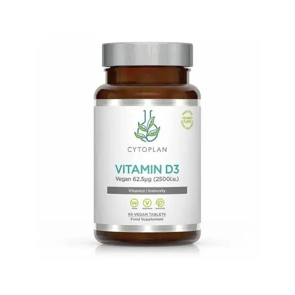 Cytoplan Vitamín D3 2500 IU, 60 vegan tabliet