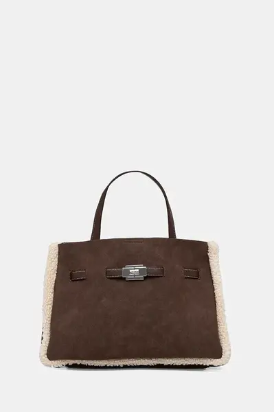 Kabelka Dkny BRYAR hnědá barva, R53DMK43